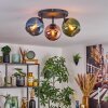 Koyoto lampa sufitowa, kula świetlna niebeieski, zielony, miedziany, 3-punktowe