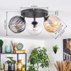 Koyoto Lampa sufitowa, Kula świetlna W kolorze bursztynu, Przezroczysty, Przydymiony, 3-punktowe