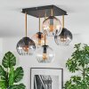 Koyoto lampa sufitowa, kula świetlna złoty, czarny, 5-punktowe