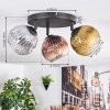 Ripoll lampa sufitowa, kula świetlna chrom, złoty, przezroczysty, miedziany, przydymiony, 3-punktowe