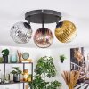 Ripoll lampa sufitowa, kula świetlna chrom, złoty, przezroczysty, miedziany, przydymiony, 3-punktowe
