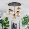 Koyoto lampa sufitowa, kula świetlna mosiądz, czarny, 5-punktowe