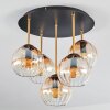 Koyoto lampa sufitowa, kula świetlna mosiądz, czarny, 5-punktowe