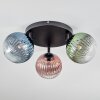 Chehalis lampa sufitowa, kula świetlna niebeieski, zielony, przezroczysty, miedziany, 3-punktowe