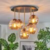 Koyoto lampa sufitowa, kula świetlna 45 cm mosiądz, czarny, 5-punktowe
