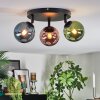 Chehalis lampa sufitowa, kula świetlna 44 cm niebeieski, zielony, miedziany, 3-punktowe