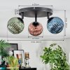 Chehalis lampa sufitowa, kula świetlna 44 cm niebeieski, zielony, miedziany, 3-punktowe