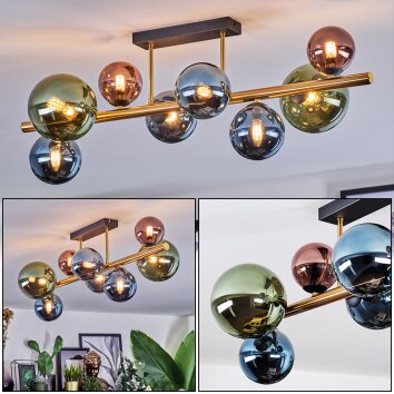 Chehalis Lampa sufitowa, Kula świetlna Złoty, Czarny, 8-punktowe