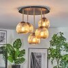 Ripoll lampa sufitowa, kula świetlna mosiądz, czarny, 5-punktowe