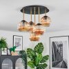 Ripoll lampa sufitowa, kula świetlna mosiądz, czarny, 5-punktowe