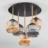 Ripoll lampa sufitowa, kula świetlna mosiądz, czarny, 5-punktowe