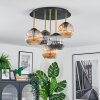 Ripoll lampa sufitowa, kula świetlna mosiądz, czarny, 5-punktowe
