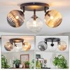 Chehalis lampa sufitowa, kula świetlna 25 cm bursztynowy, przezroczysty, przydymiony, 3-punktowe