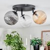 Chehalis lampa sufitowa, kula świetlna 25 cm bursztynowy, przezroczysty, przydymiony, 3-punktowe