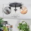 Chehalis lampa sufitowa, kula świetlna 25 cm bursztynowy, przezroczysty, przydymiony, 3-punktowe
