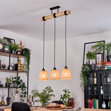 Lindberg lampa wisząca, lampa wisząca kolory naturalne, czarny, 3-punktowe