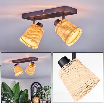 Lindberg Lampa sufitowa, Spot sufitowy Czarny, 2-punktowe