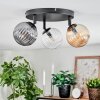 Chehalis lampa sufitowa, kula świetlna 44 cm bursztynowy, przezroczysty, przydymiony, 3-punktowe