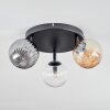 Chehalis lampa sufitowa, kula świetlna 44 cm bursztynowy, przezroczysty, przydymiony, 3-punktowe