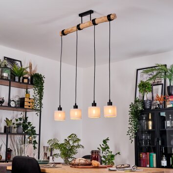 Bassagoda lampa wisząca, lampa wisząca kolory naturalne, czarny, 4-punktowe