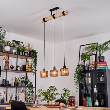 Cando Lampa wisząca, Lampa wisząca Ecru, Czarny, 3-punktowe