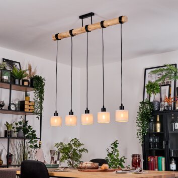 Bassagoda lampa wisząca, lampa wisząca kolory naturalne, czarny, 5-punktowe