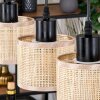 Sabadim lampa wisząca, lampa wisząca kolory naturalne, czarny, 3-punktowe