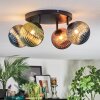 Chehalis lampa sufitowa, kula świetlna 30 cm niebeieski, zielony, miedziany, 4-punktowe
