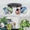 Chehalis lampa sufitowa, kula świetlna 30 cm niebeieski, zielony, przezroczysty, miedziany, 4-punktowe