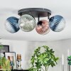 Chehalis lampa sufitowa, kula świetlna 30 cm niebeieski, zielony, przezroczysty, miedziany, 4-punktowe