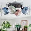 Chehalis lampa sufitowa, kula świetlna 30 cm niebeieski, zielony, przezroczysty, miedziany, 4-punktowe
