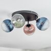 Chehalis lampa sufitowa, kula świetlna 30 cm niebeieski, zielony, przezroczysty, miedziany, 4-punktowe