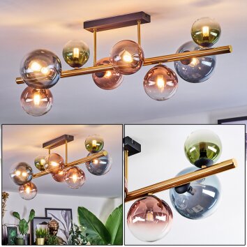 Chehalis Lampa sufitowa, Kula świetlna Złoty, Czarny, 8-punktowe Chehalis Lampa sufitowa, Kula świetlna Złoty, Czarny, 8-punktowe