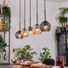 Koyoto lampa wisząca, kula świetlna, lampa wisząca kolory naturalne, czarny, 5-punktowe