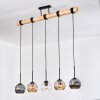 Ripoll lampa wisząca, kula świetlna, lampa wisząca kolory naturalne, czarny, 5-punktowe