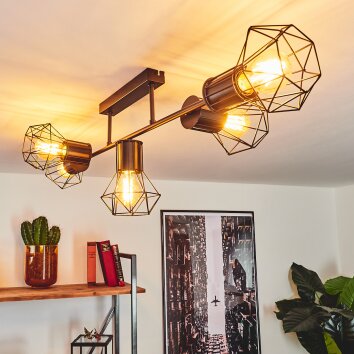 Bardhaman Lampa Sufitowa Czarny, 5-punktowe