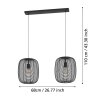 Oświetlenie Eglo RINROE lampa wisząca czarny, 2-punktowe