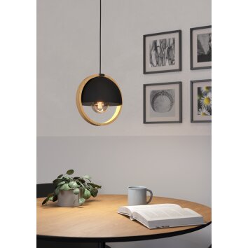 Oświetlenie Eglo CALLOW Lampa wisząca Brązowy, Czarny, 1-punktowy