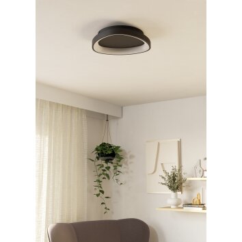 Oświetlenie Eglo LORETELLO lampa sufitowa, lampa ścienno-sufitowa LED czarny, Zdalne sterowanie