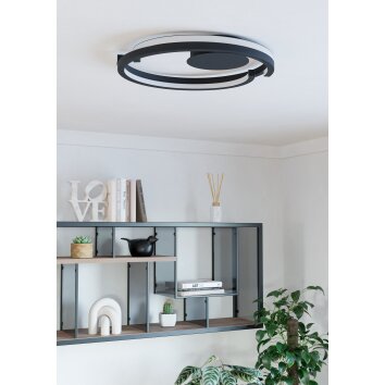 Oświetlenie Eglo MEZZOMONTE Lampa sufitowa LED Czarny, Zdalne sterowanie