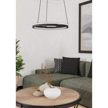Oświetlenie Eglo MEZZOMONTE Lampa wisząca LED Czarny, Zdalne sterowanie