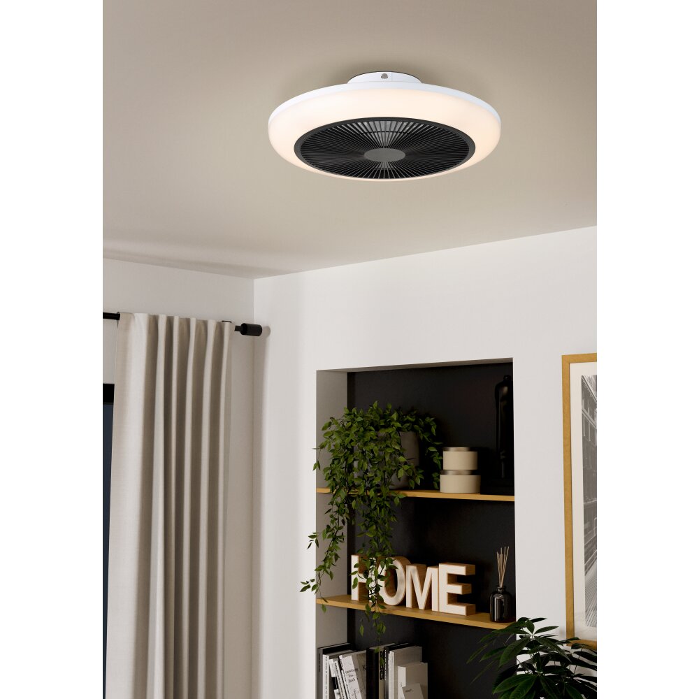 Oświetlenie Eglo mit lampa z wentylatorem LED Czarny, Biały, Zdalne sterowanie main product photo