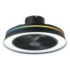 Oświetlenie Eglo mit lampa z wentylatorem LED Czarny, Zdalne sterowanie, Zmieniacz kolorów