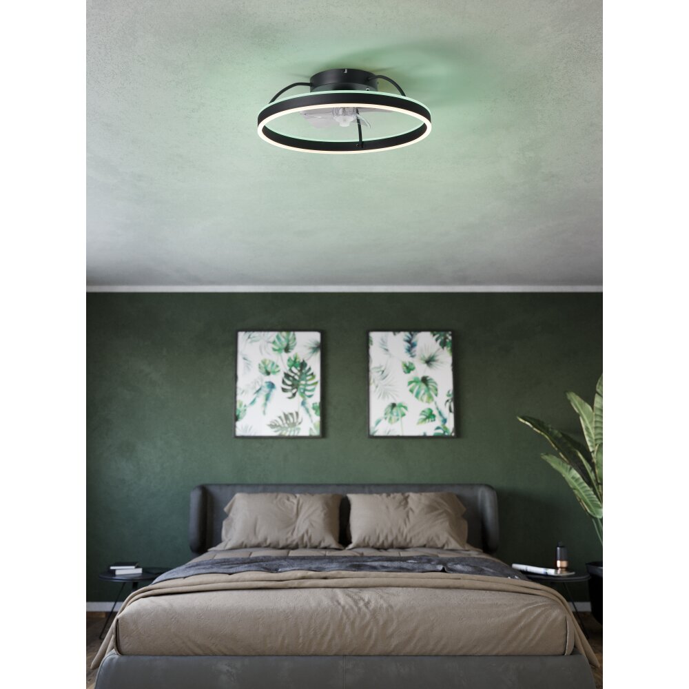 Oświetlenie Eglo mit lampa z wentylatorem LED Czarny, Zdalne sterowanie, Zmieniacz kolorów main product photo