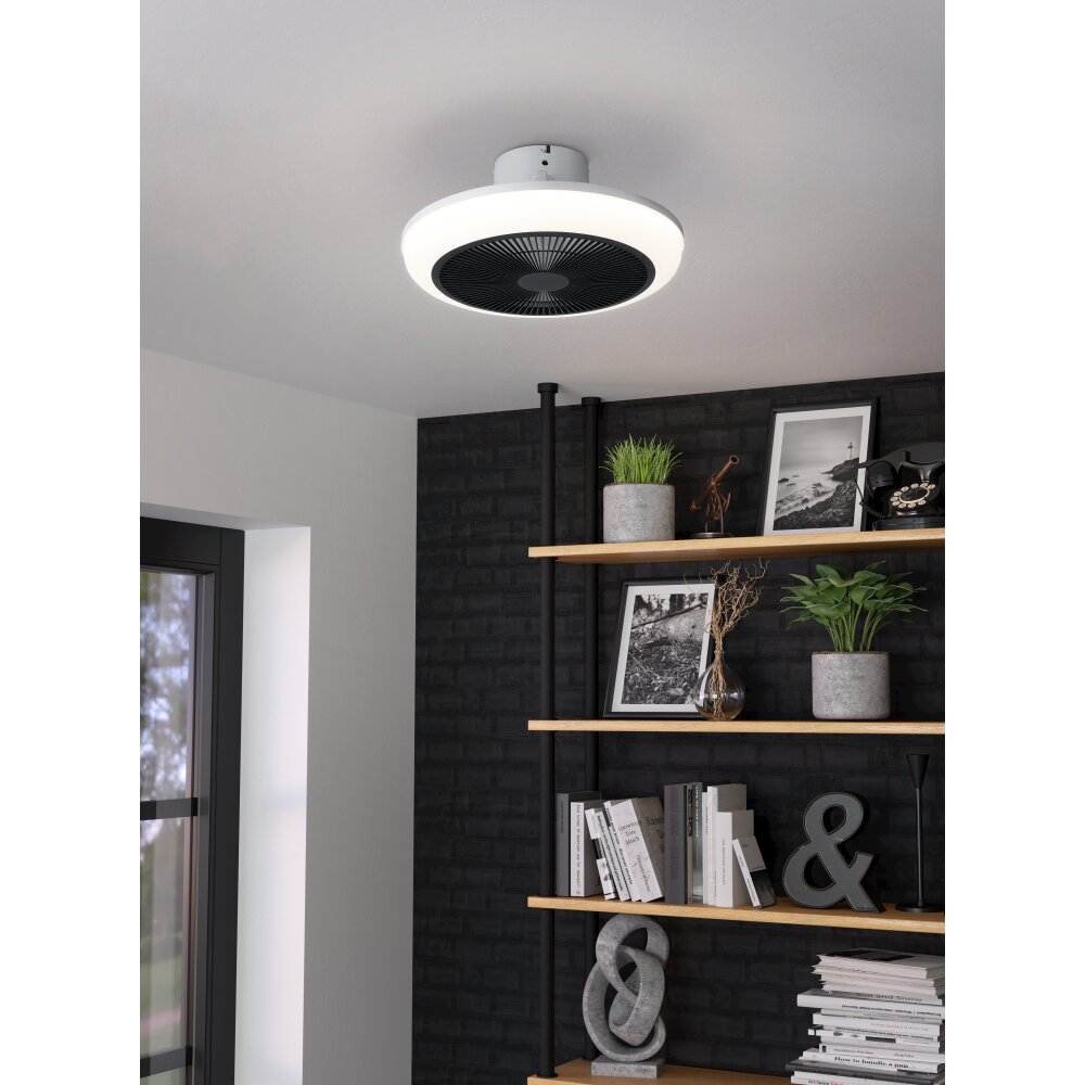 Oświetlenie Eglo mit lampa z wentylatorem LED Czarny, Biały, Zdalne sterowanie main product photo