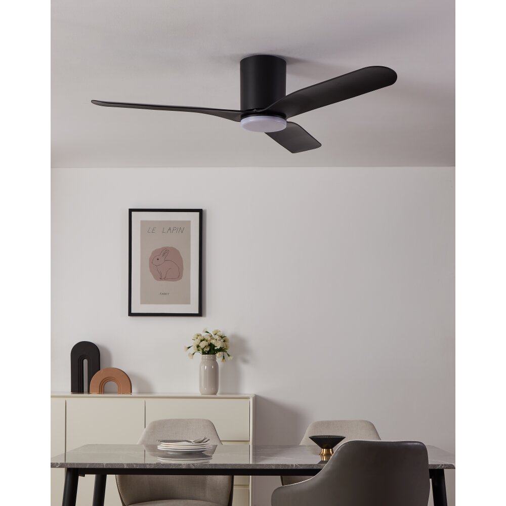 Oświetlenie Eglo Bündiger lampa z wentylatorem LED Czarny, Zdalne sterowanie, Zmieniacz kolorów main product photo