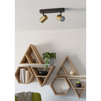 Oświetlenie Eglo EGLO Lampa sufitowa, Spot sufitowy Mosiądz, Czarny