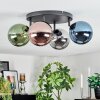 Chehalis lampa sufitowa, kula świetlna niebeieski, chrom, zielony, miedziany, przydymiony, 4-punktowe