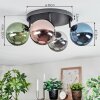 Chehalis lampa sufitowa, kula świetlna niebeieski, chrom, zielony, miedziany, przydymiony, 4-punktowe