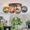 Chehalis lampa sufitowa, kula świetlna niebeieski, chrom, zielony, miedziany, przydymiony, 4-punktowe